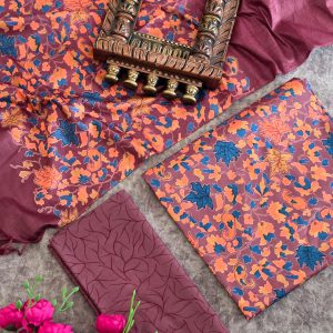 Bhagalpuri Katan Silk Suit Set-L1
