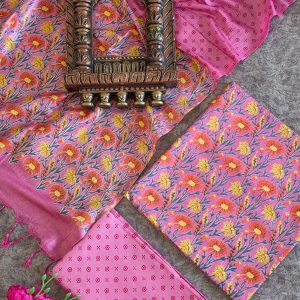 Bhagalpuri Katan Silk Suit Set-L8