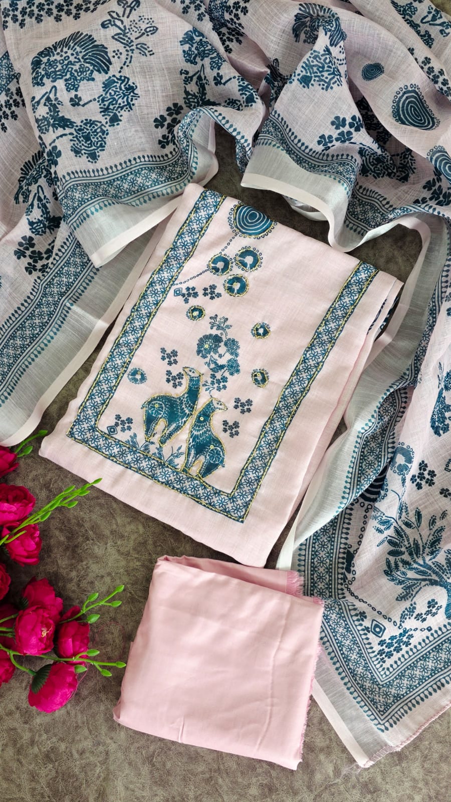 Premium semi linen salwar-AC11