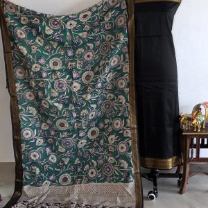 Mangalagiri silk top with chennuri kalamkari dupatta-AL12