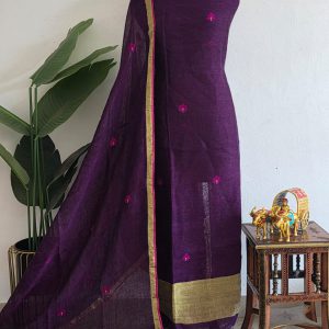 Premium Handwoven linen salwar with tissue border-ND17