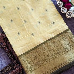 Mangalagiri cotton with malai border running fabric(1m)-SD4