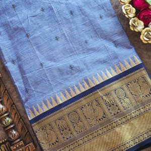 Mangalagiri cotton with malai border(1m)-SD3