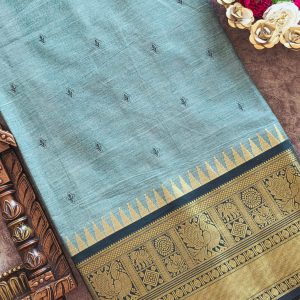 Mangalagiri cotton with Malai border running fabric(1 meter)-SD1