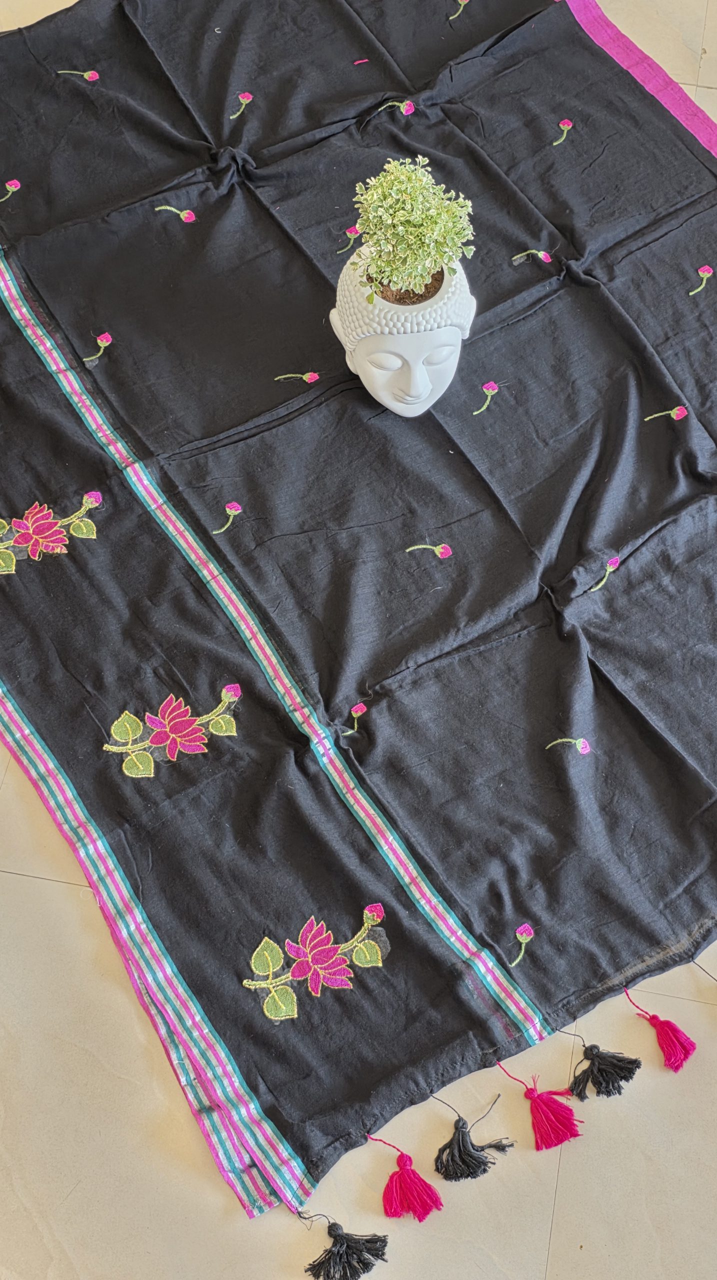 Lotus mulcotton saree-VX58