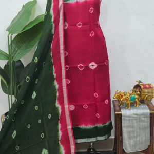 Mangalagiri silk bandhani 3-piece set-ZP16