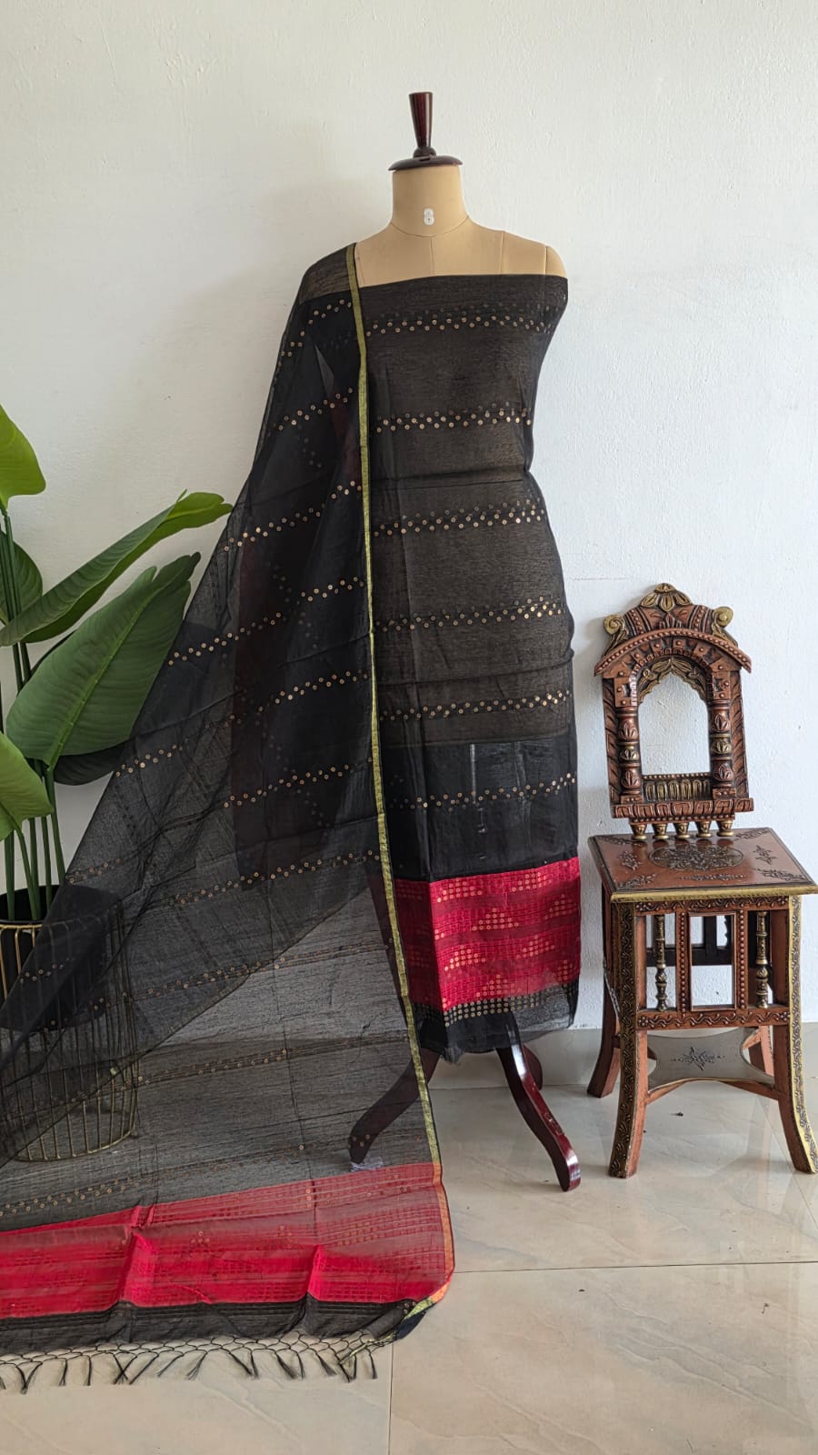 Muslin handwoven sequence salwar-KB17