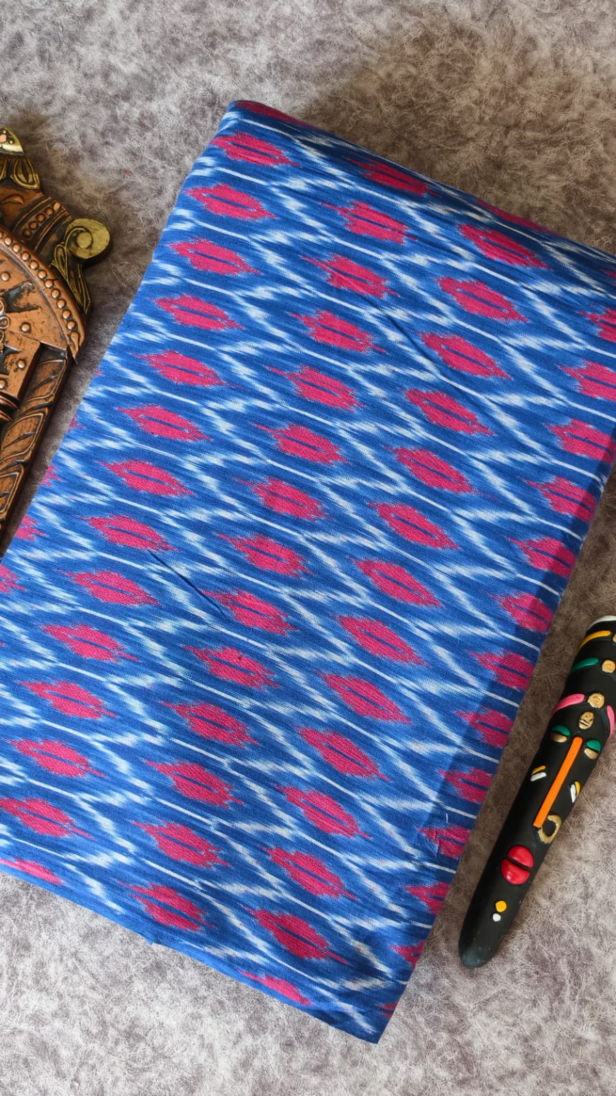 Ikkat cotton running material(1m)-ZD9
