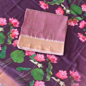 Mangalagiri silk with penkalamkari digital print duppata-GX3