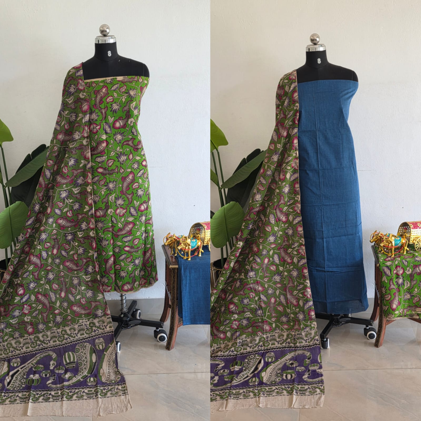 Kalamkari cotton salwar 3pcs set-XM10