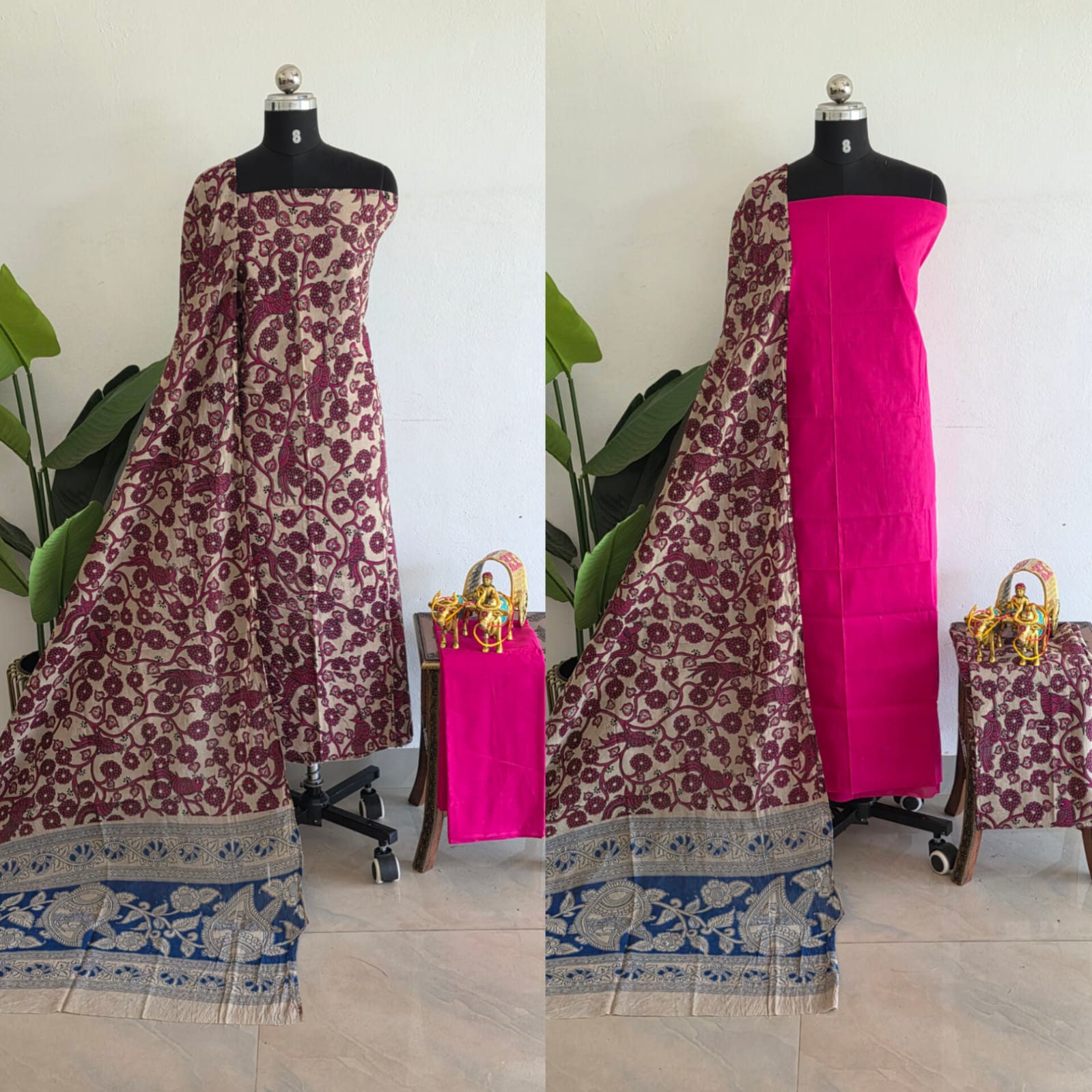 Kalamkari cotton salwar 3pcs set-XM12
