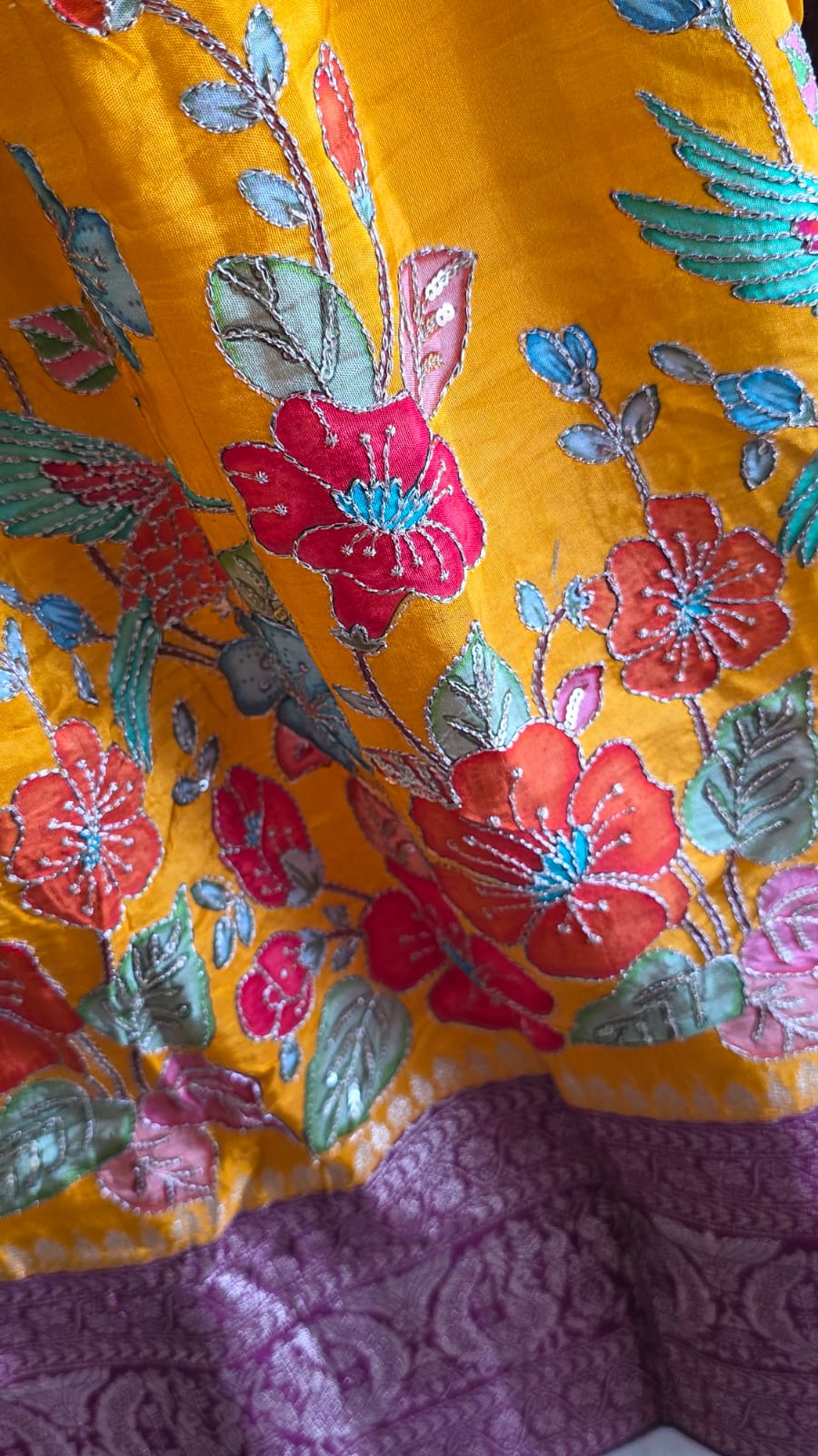 Chinon silk semi stitched lehenga-AK1 - Image 3