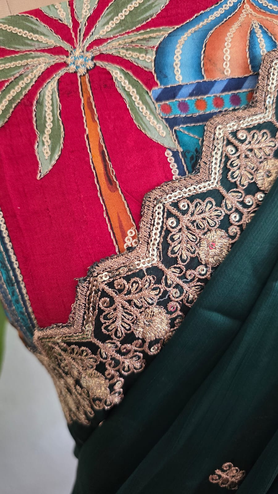 Chinon silk semi stitched lehenga-AK2 - Image 5