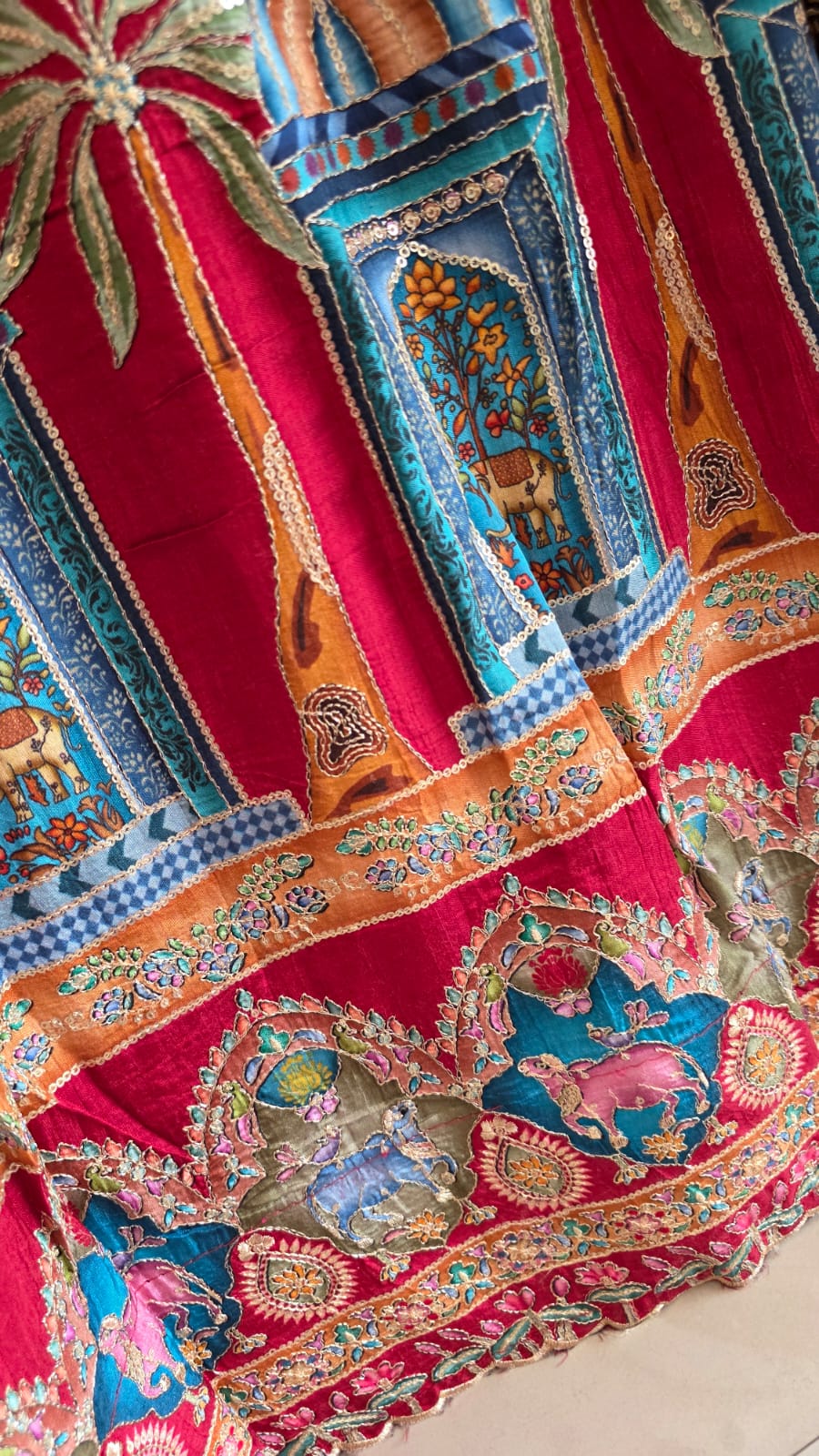Chinon silk semi stitched lehenga-AK2 - Image 4