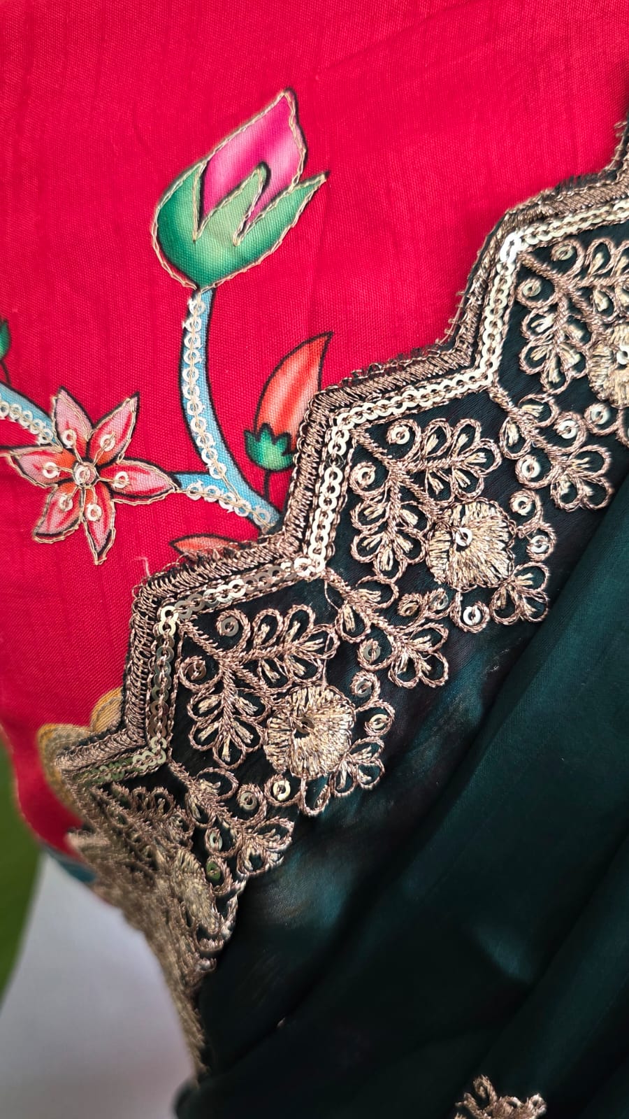 Chinon silk semi stitched lehenga-AK4 - Image 4
