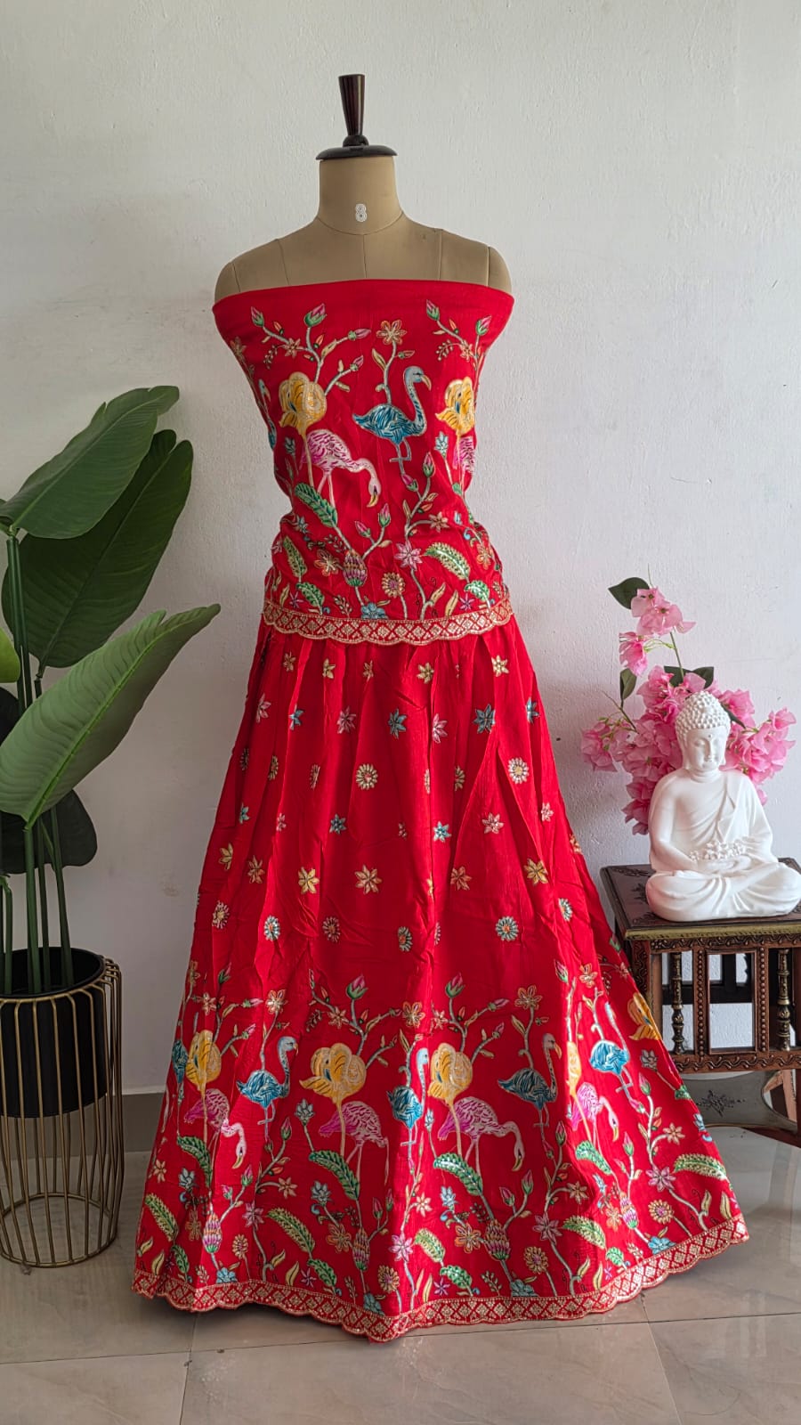 Chinon silk semi stitched lehenga-AK4 - Image 3