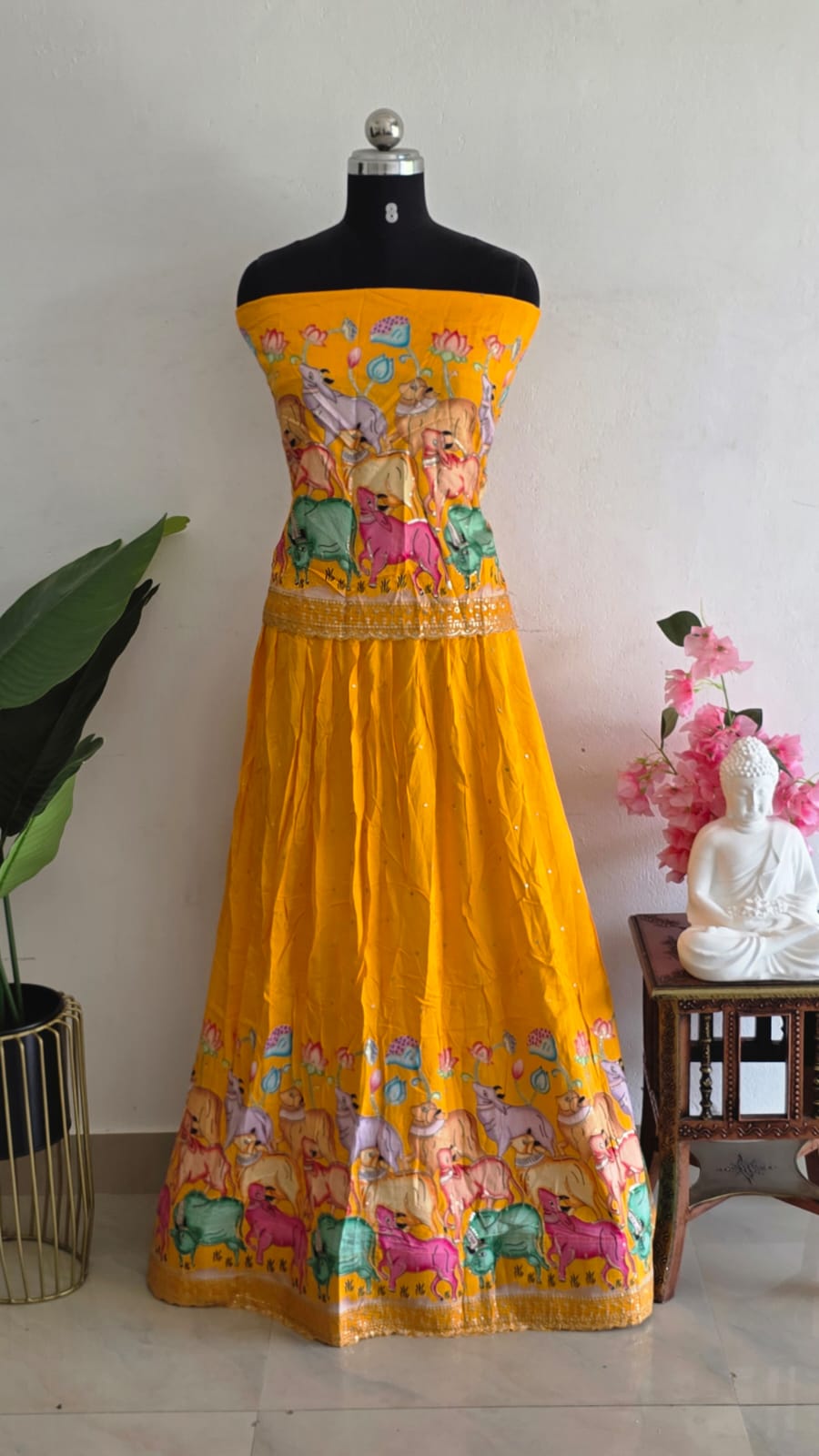 Chinon silk semi stitched lehenga-AK7 - Image 3