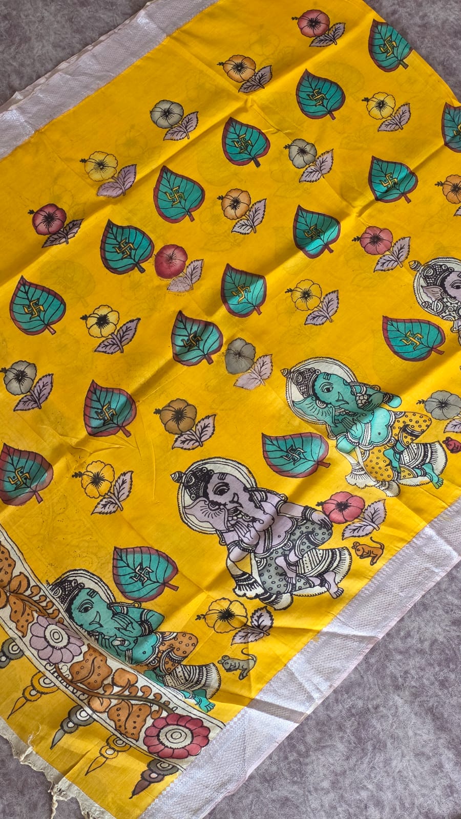 Mangalagiri silk top with penkalamkari duppata -GX22 - Image 2