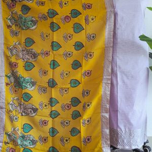 Mangalagiri silk top with penkalamkari duppata -GX22