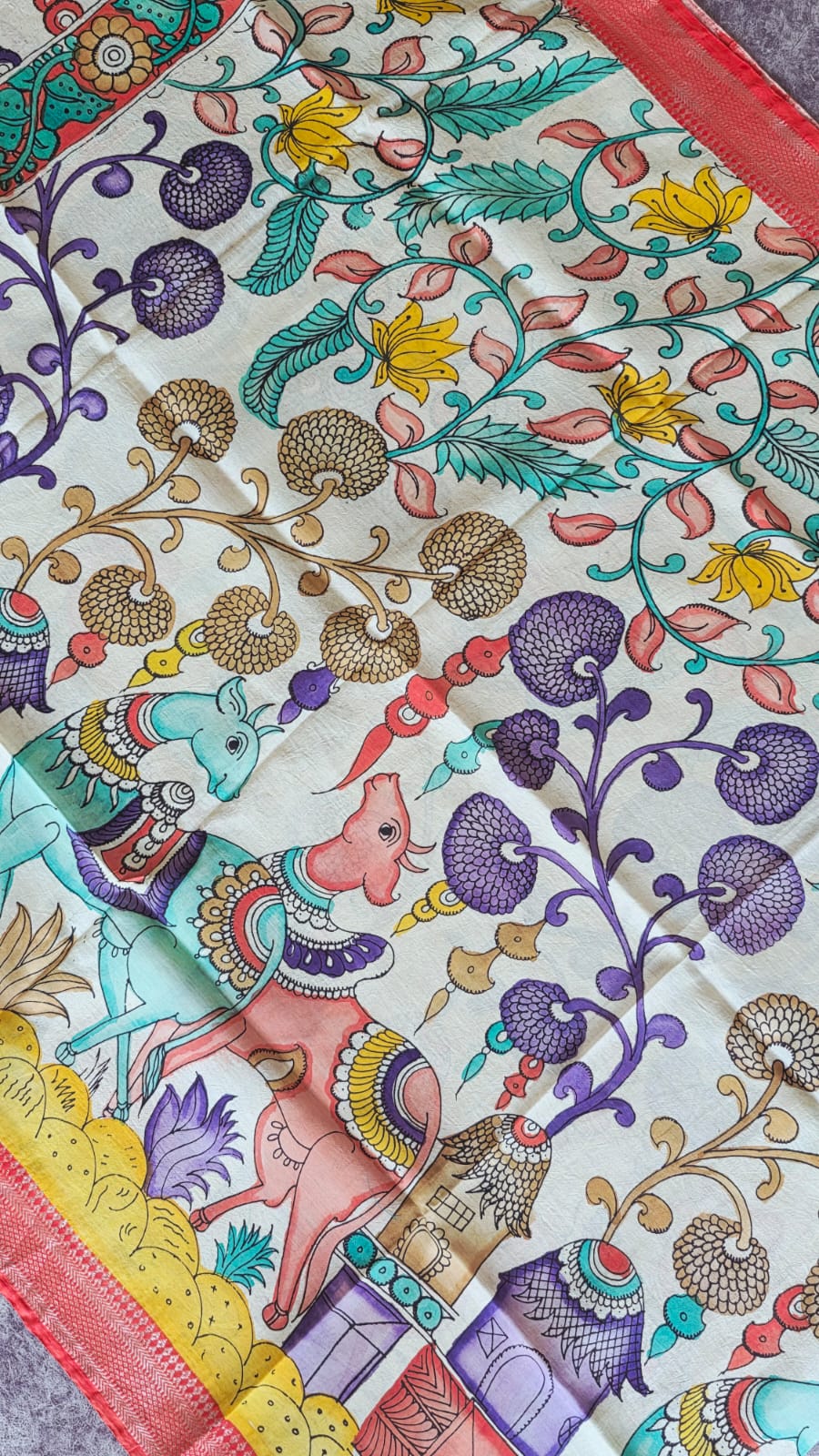 Mangalagiri silk top with penkalamkari duppata -GX23 - Image 2