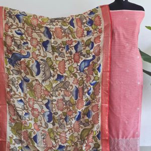 Mangalagiri silk top with penkalamkari duppata -GX25