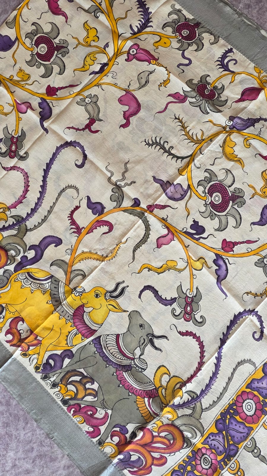 Mangalagiri silk top with penkalamkari duppata -GX28 - Image 2