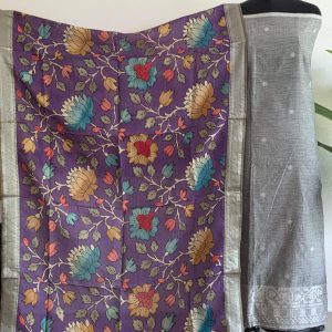 Mangalagiri silk top with penkalamkari duppata -GX32