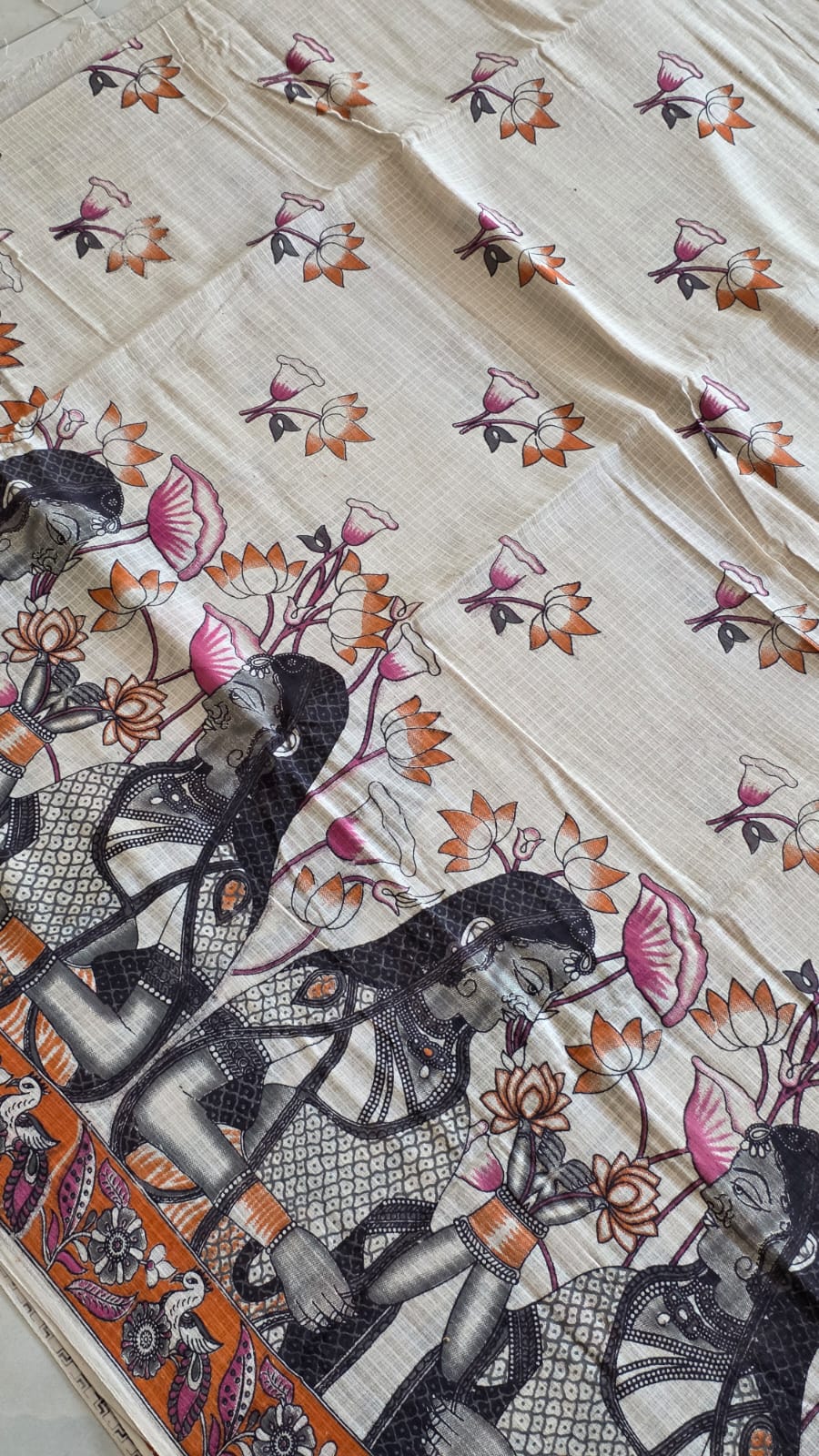 Kota cotton Kalamkari saree-VX123 - Image 3