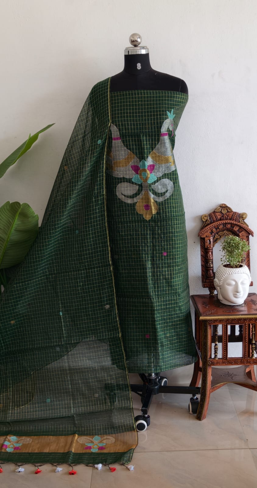 Handwoven muslin checks salwar-WN49
