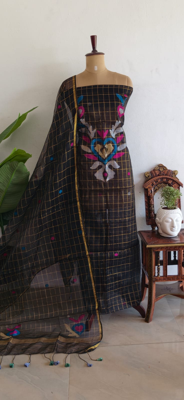 Handwoven muslin checks salwar-WN60