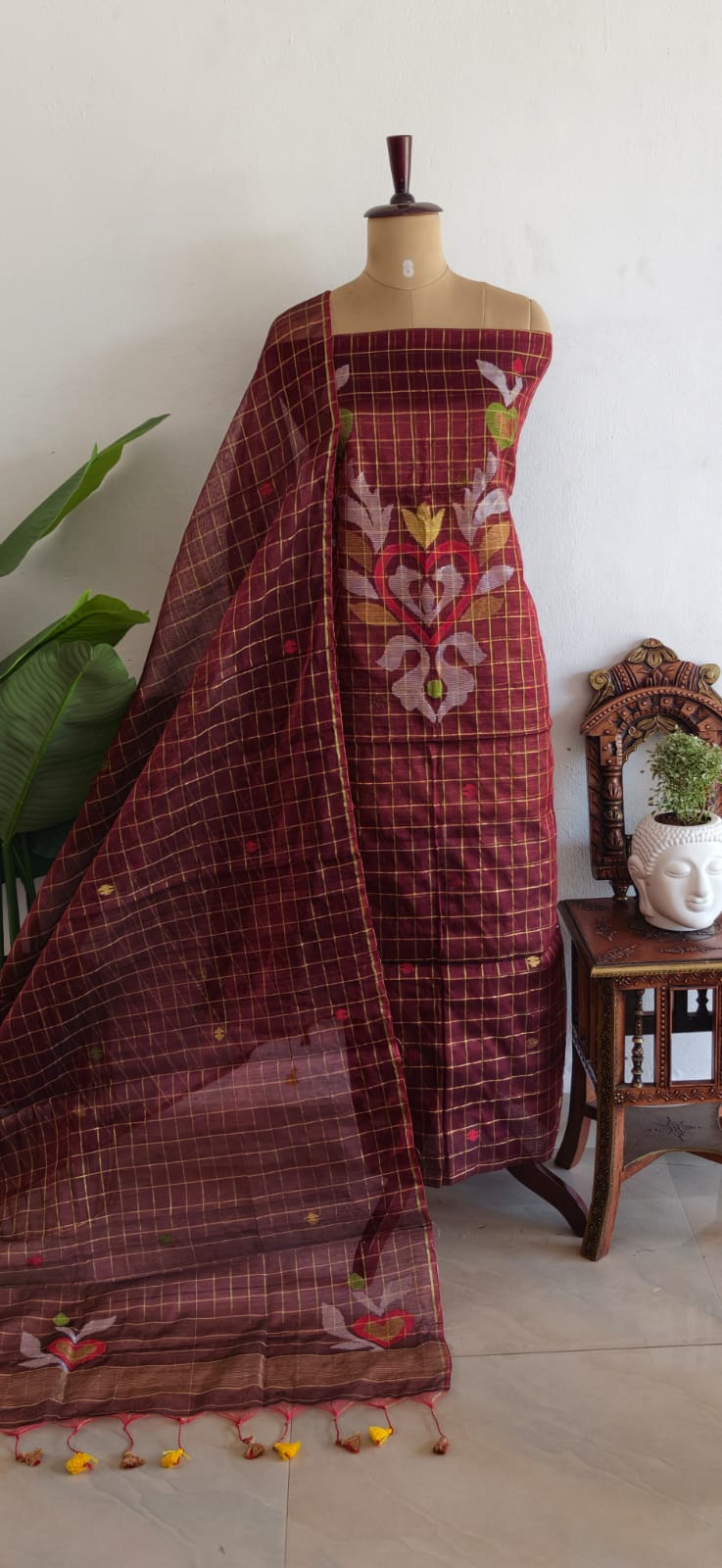Handwoven muslin checks salwar-WN62