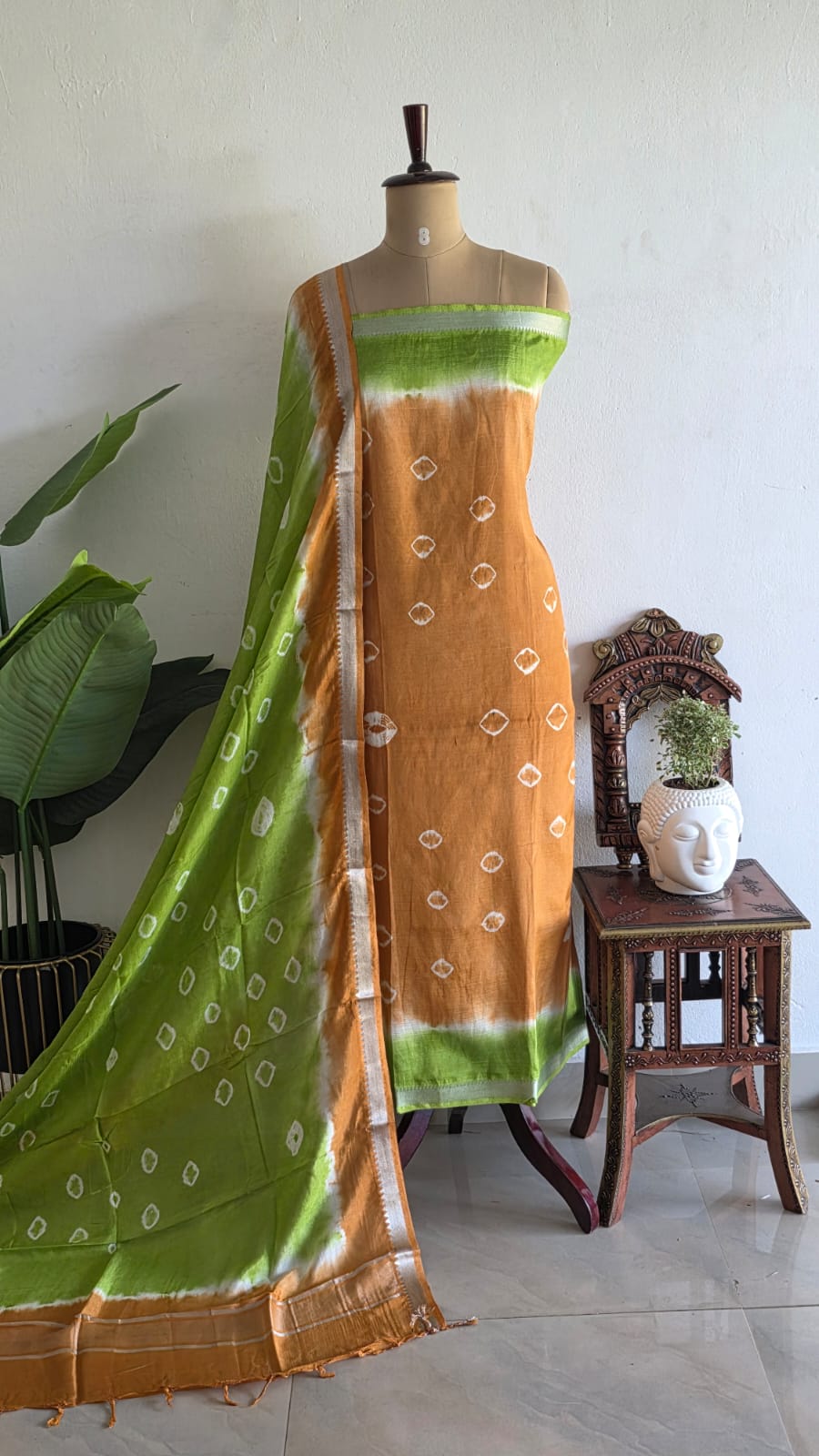 Mangalagiri silk bandhani 2-piece-GX65