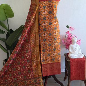 Semi patola silk with Kanchi border-BM7