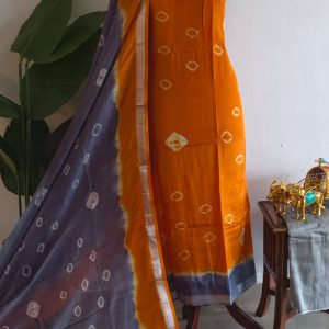 Mangalagiri silk bandhani 3-piece set-ZP7