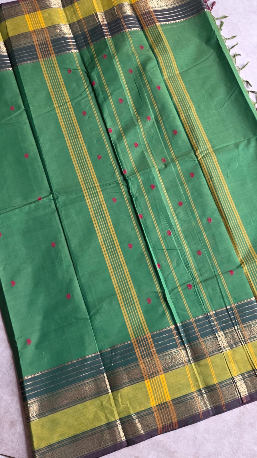 Chettinad cotton saree-JZ54 - Image 3