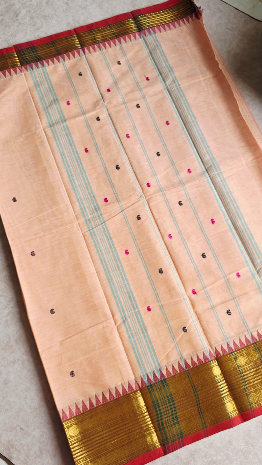 Chettinad cotton saree-JZ57 - Image 3