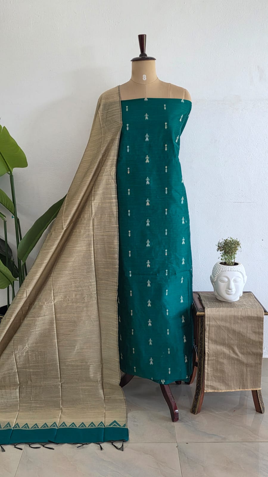 Semi raw silk salwar-ZH79