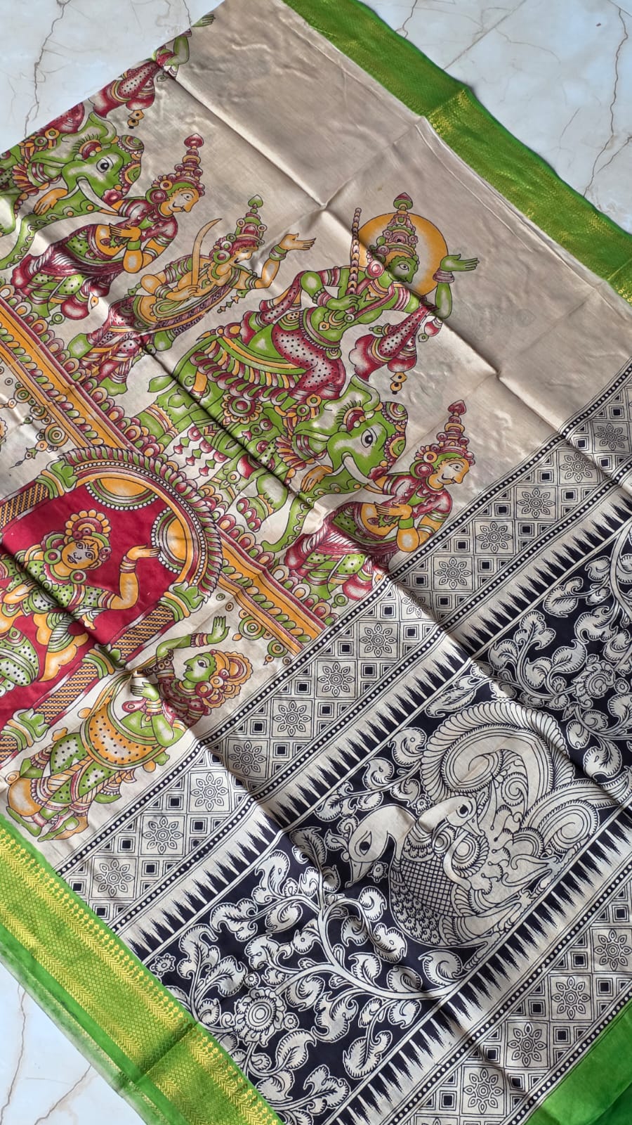 Chennuri silk kalamkari dupatta-BH7