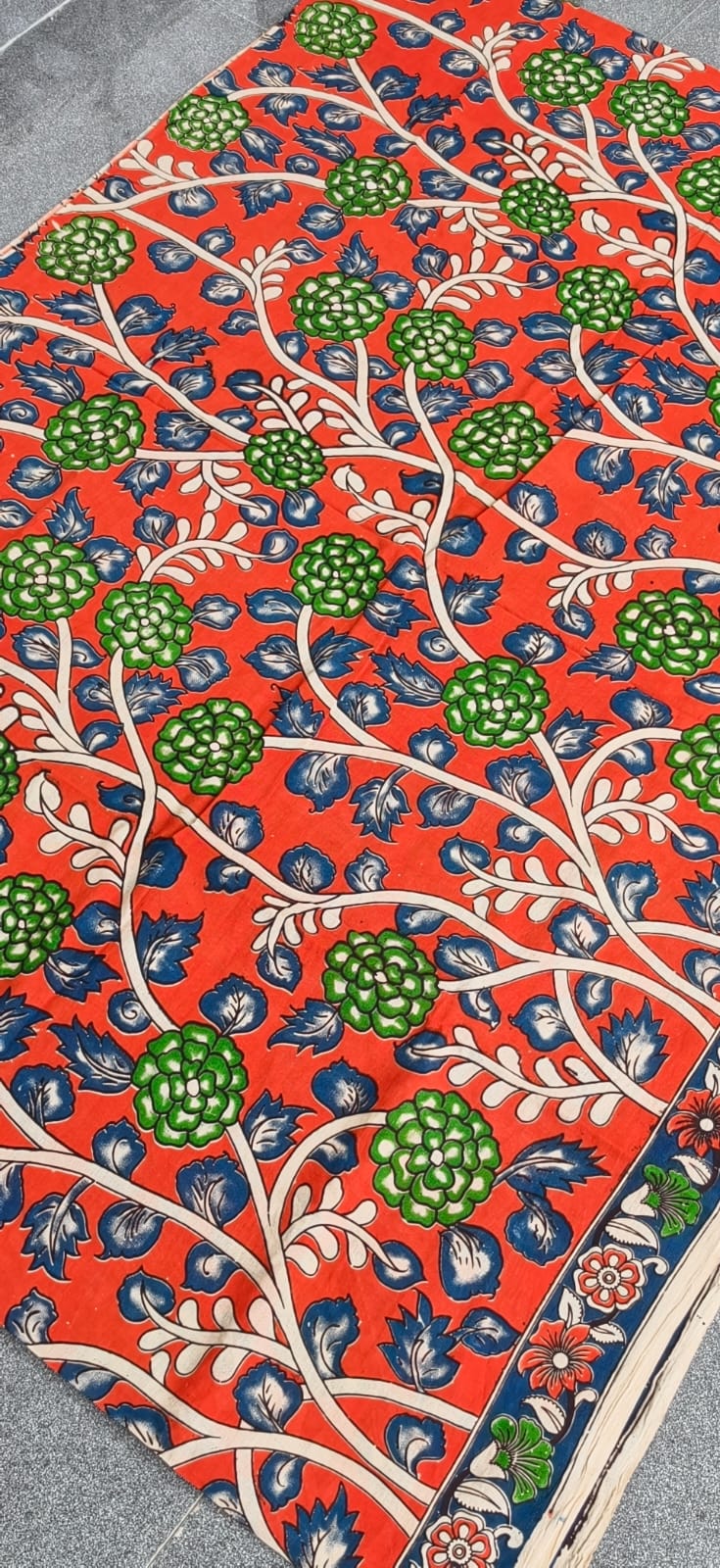 Kalamkari cotton saree-JV28 - Image 3