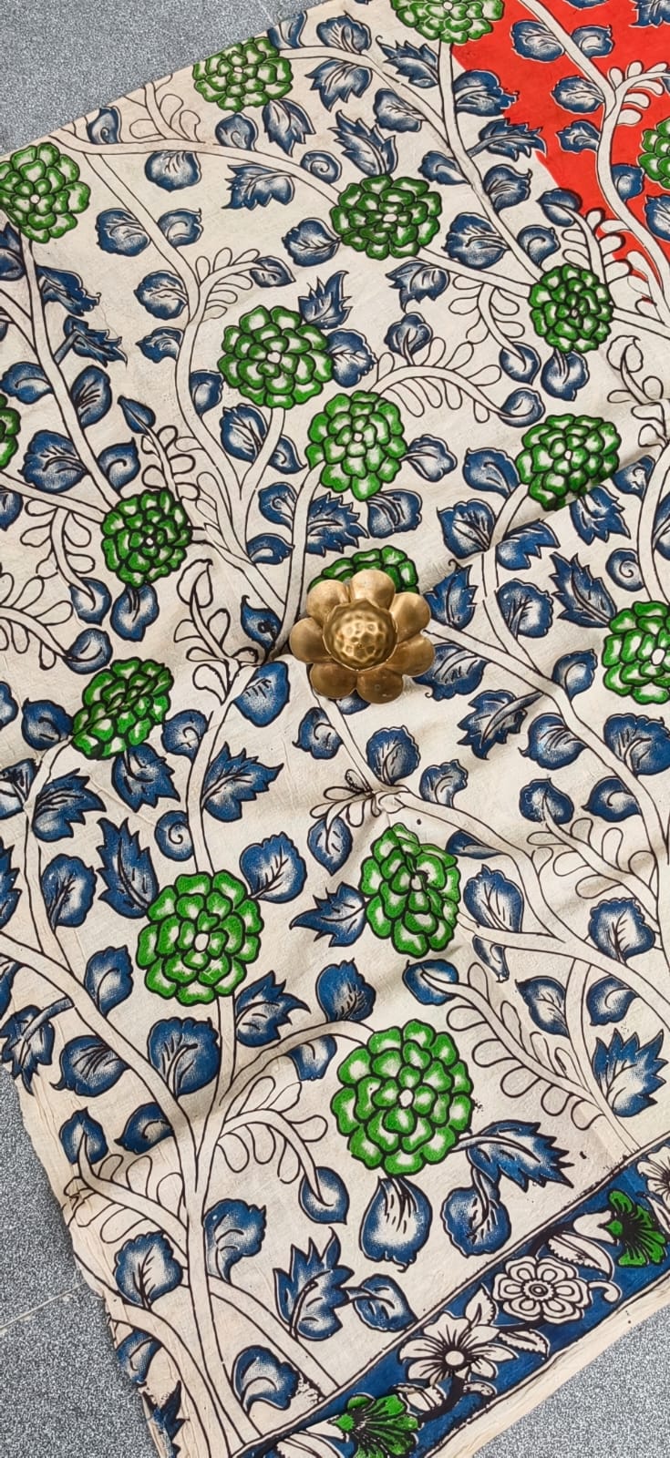 Kalamkari cotton saree-JV28 - Image 4