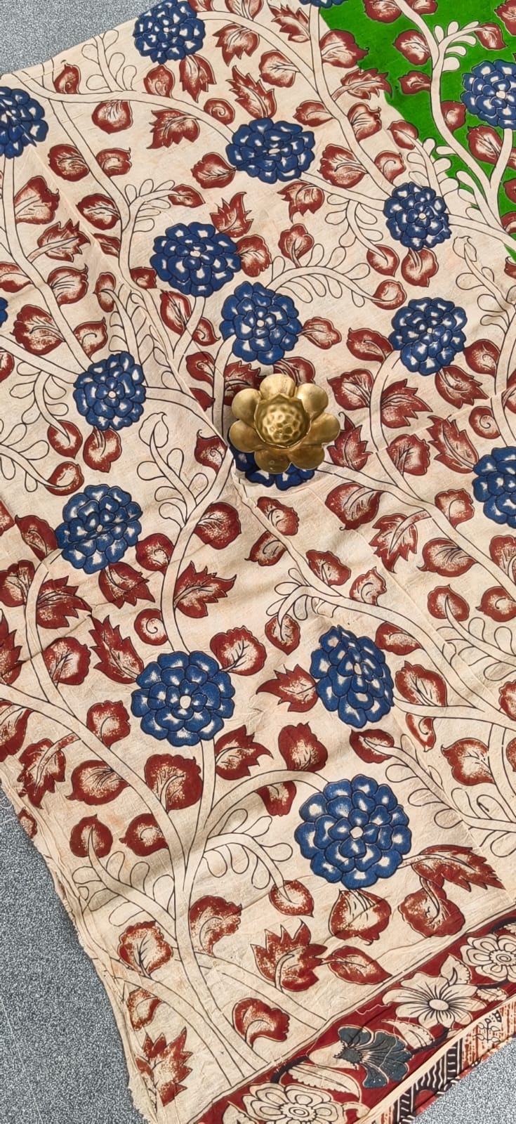 Kalamkari cotton saree-JV32 - Image 4