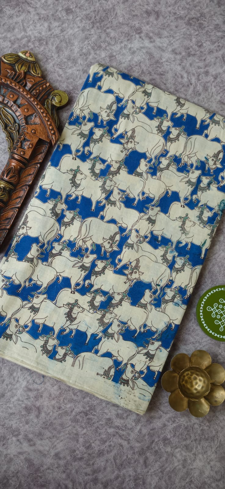 Kalamkari Cotton running material 1m-BZ9