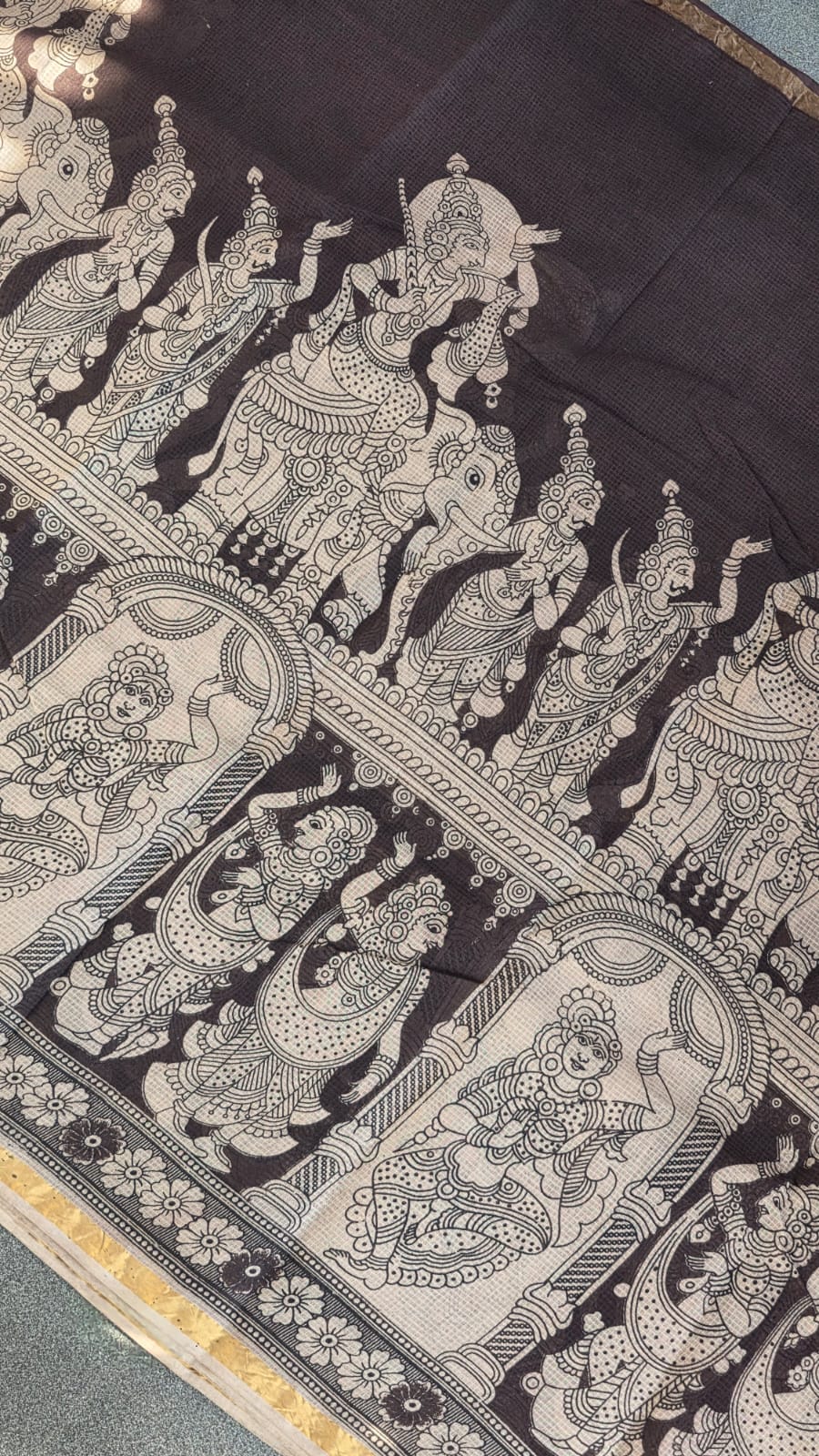 Kalamkari kota cotton saree-XG17 - Image 2
