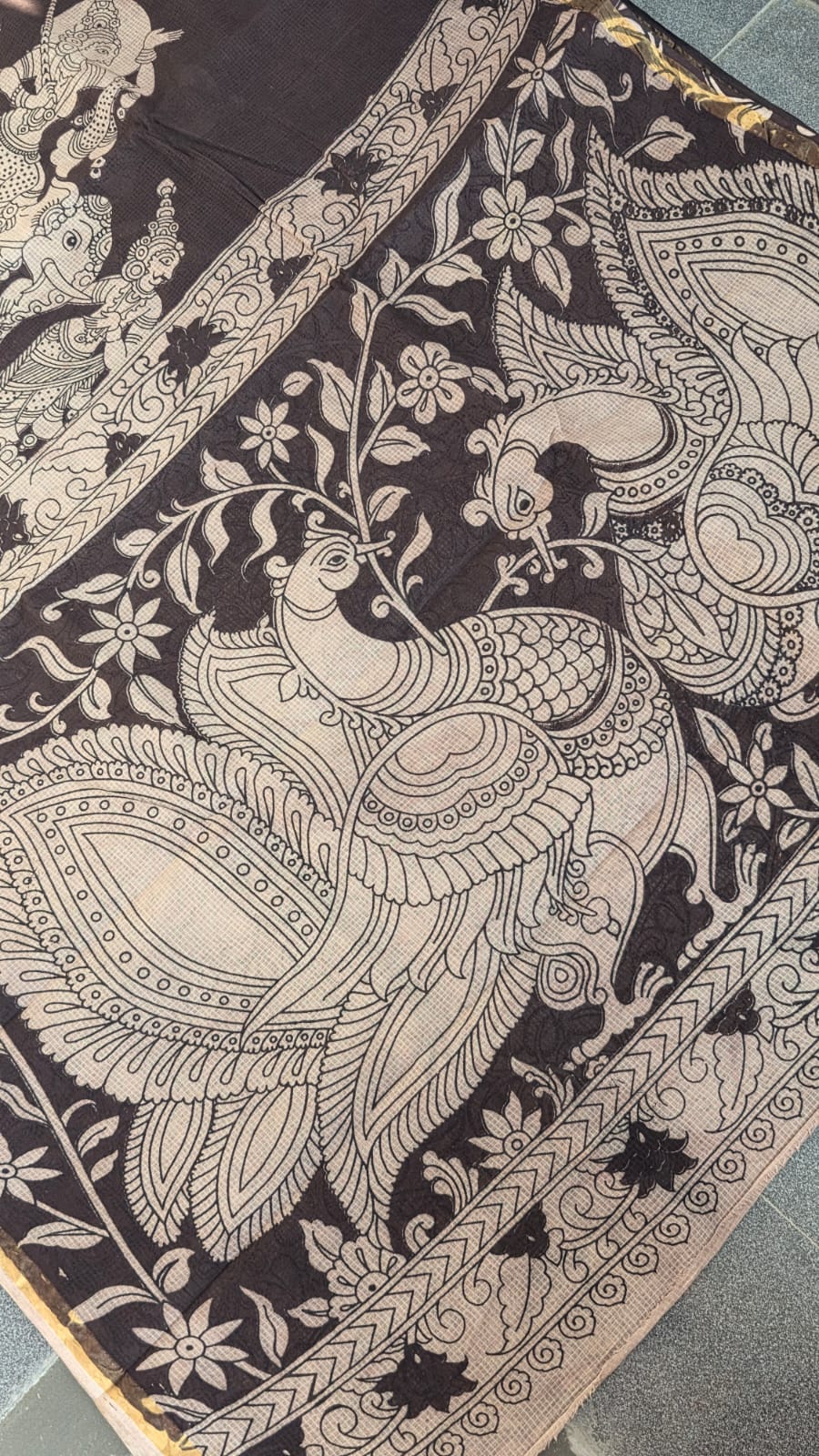Kalamkari kota cotton saree-XG17 - Image 4