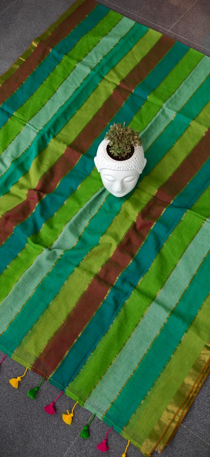 Rainbow mul cotton saree-MK84