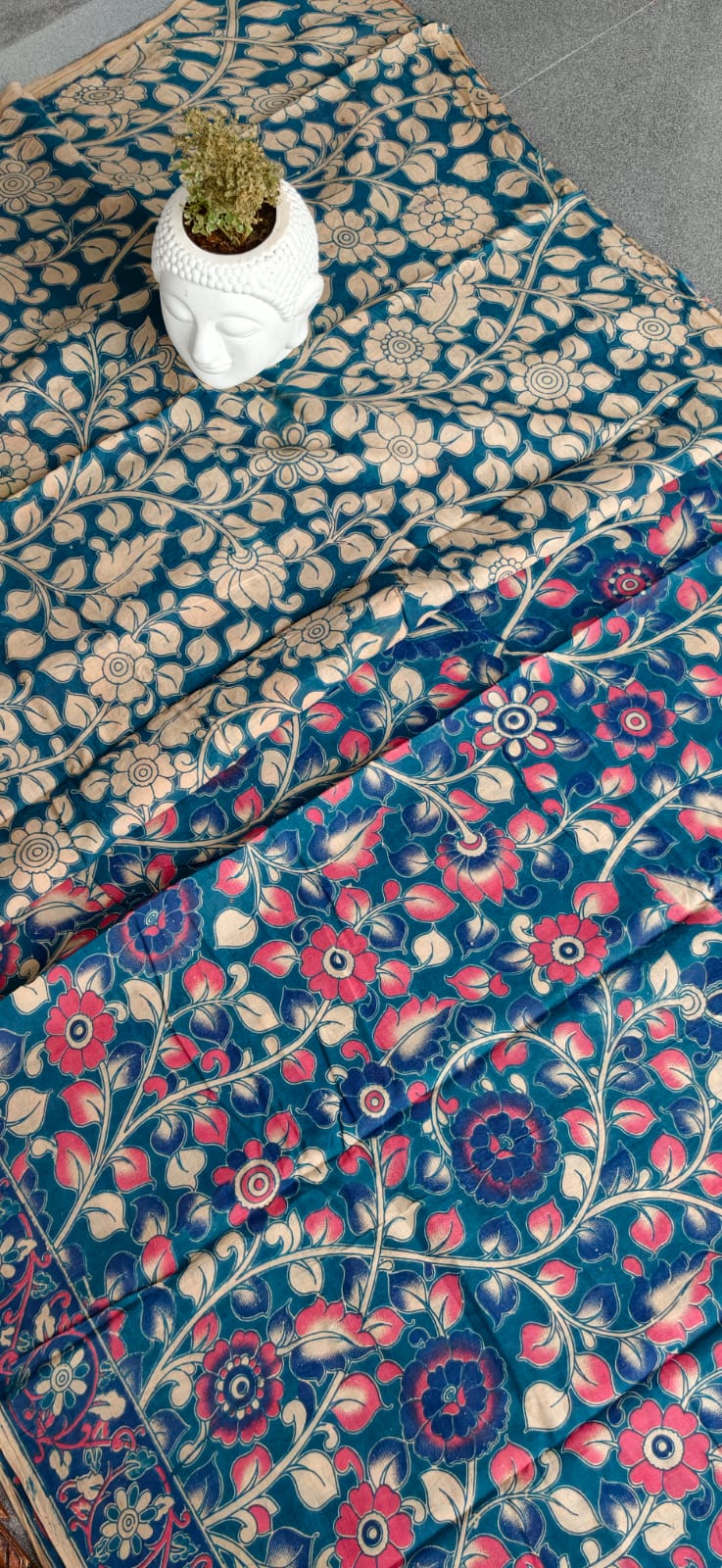 Kalamkari cotton saree-JV61 - Image 3