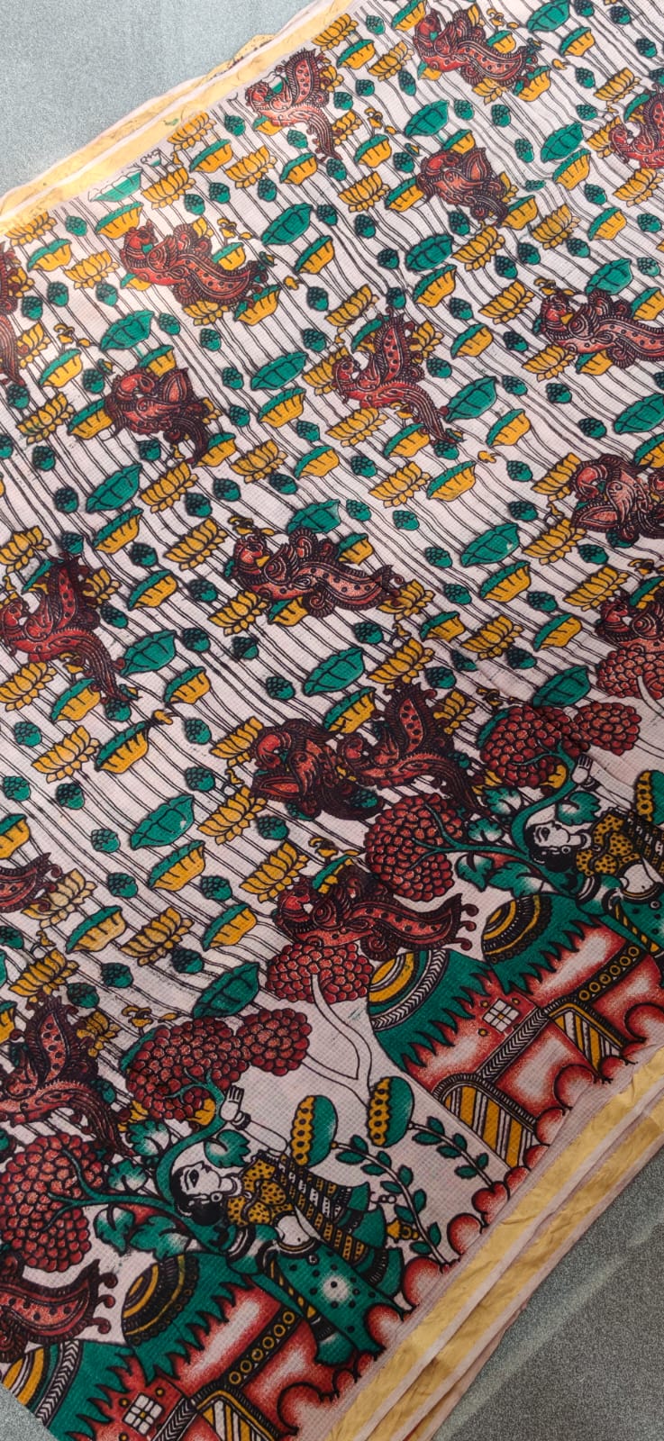 Kalamkari kota cotton saree-XG40 - Image 3