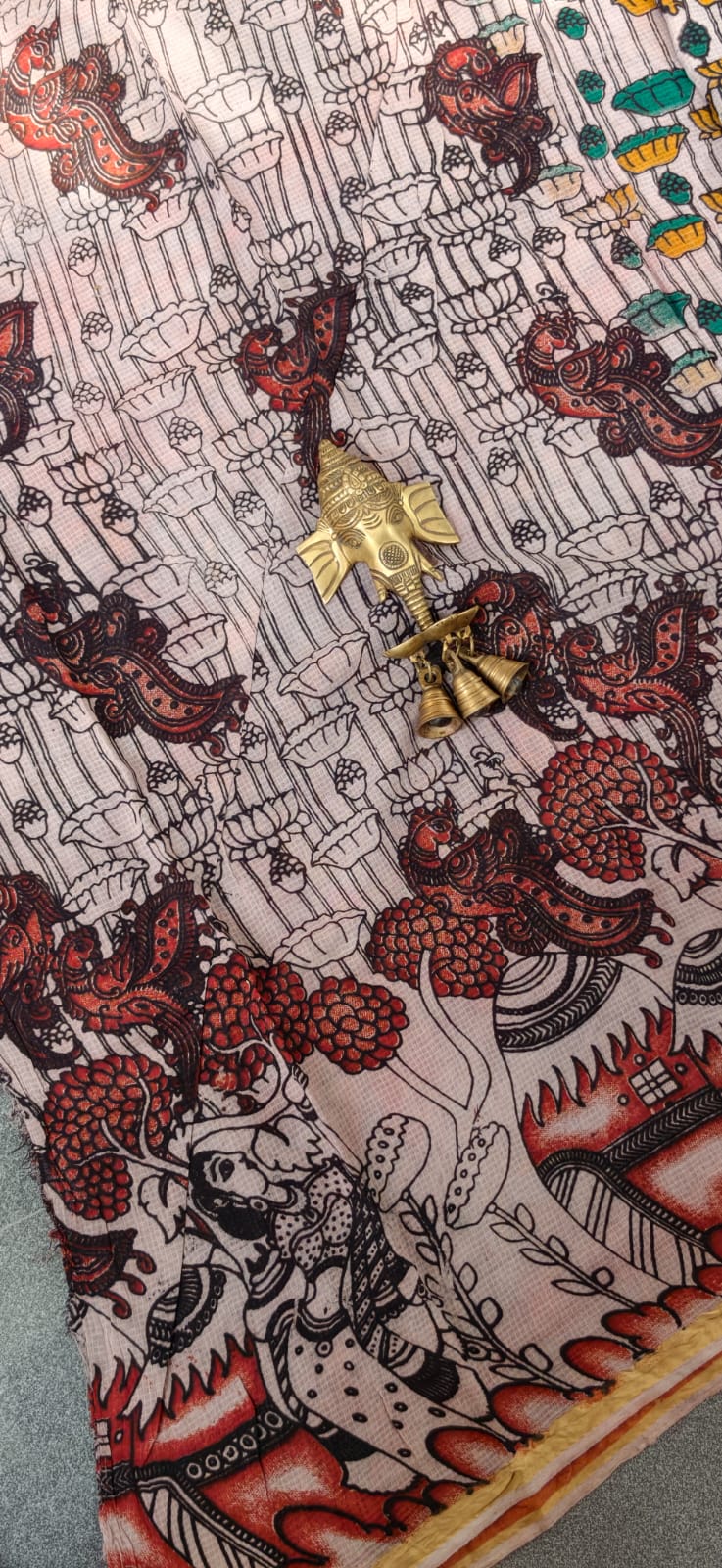 Kalamkari kota cotton saree-XG40 - Image 4