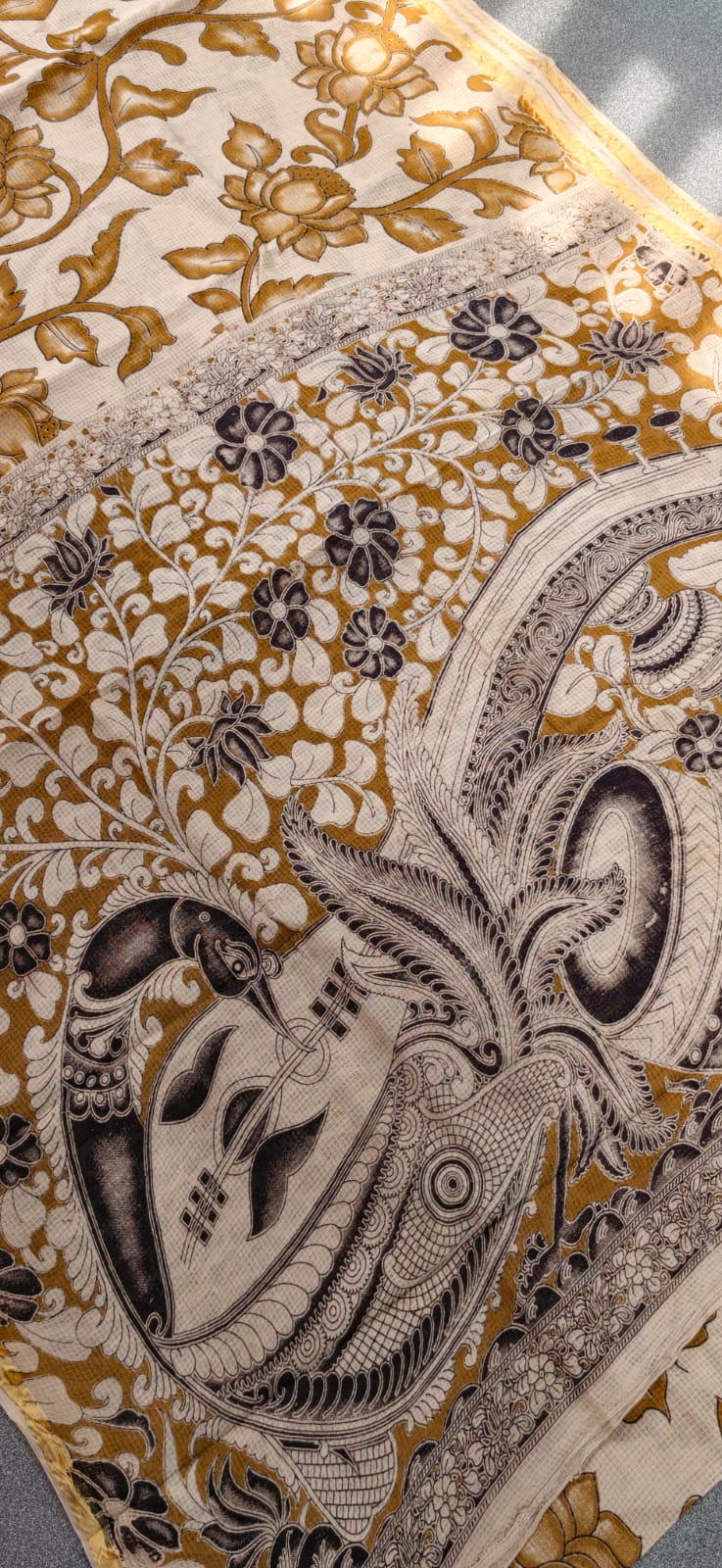Kalamkari kota cotton saree-XG41 - Image 4