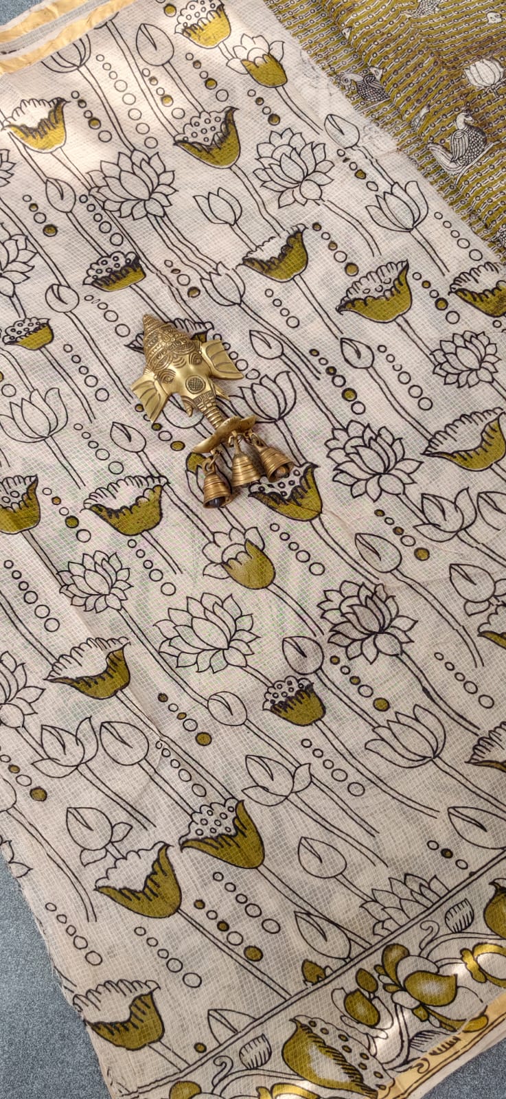 Kalamkari kota cotton saree-XG49 - Image 4